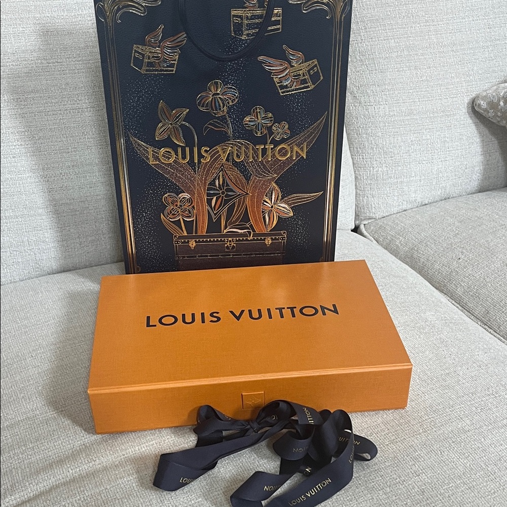 Louis Vuitton Orange Box with Black Bag